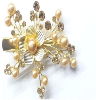 

GULZAR Latest wedding fashionable Trendy Side pin Hair Clip(White, Gold)