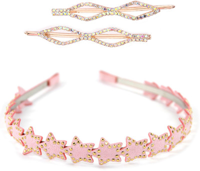 

UNIK CARAT Star Hair Band & Side Pin Set Hair Band(Pink)