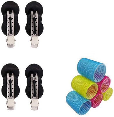 

RAAYA Hair Accessories Combo Of No Bend Section Clips With Hair Rollers For Curly Hair Home & Salon Use, 30 Gram, Pack of 1 Hair Accessory Set(Multicolor)