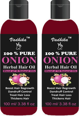 

Vadhika rganic Onion Hair Oil with 14 Essential Oils for Hair Regrowth, Dandruff Control Hair Oil (200 ml) Hair Oil(100 ml)