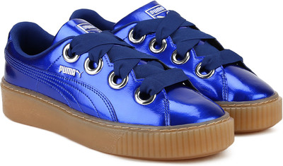 

Puma Girls Lace Sneakers(Blue, Silver