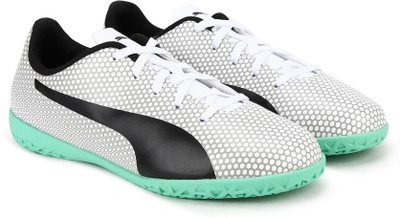 

Puma Boys & Girls Lace Football Shoes(White, Black silver