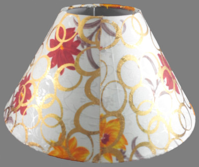 

RDC 10" Round Cream with Golden Polka Dots with Flower Design - B22 Holder Ring Size Table Lamps Lamp Shade(Cotton, Plastic)