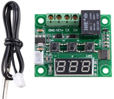TechWiz W1209 Temprature Sensor with Relay and timer for Controllling(Black)