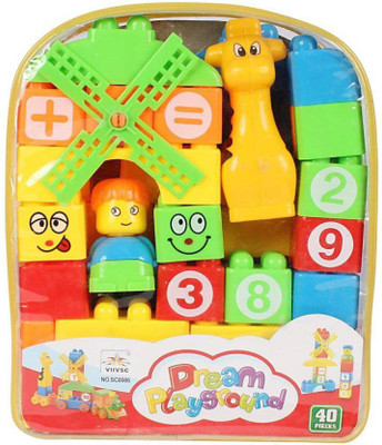 

Amazzing 40 Pcs School Bag Building Blocks Set For Kids / Children (Multicolor)(Multicolor)