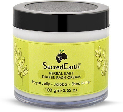 

SacredEarth Herbal Baby Diaper Rash Cream - With Royal Jelly, Jojoba and Shea Butter(100 g)