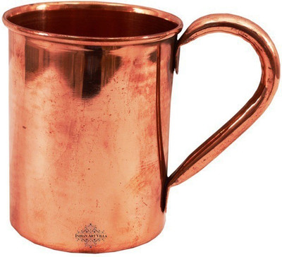 

IndianArtVilla IAV-C-2-102A Copper Mug(413.98 ml), Brown