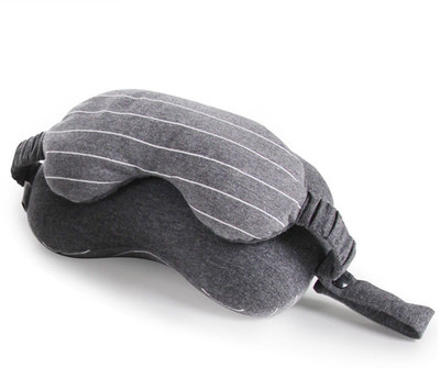 

Trendal Travel 2-in-1 Pillow Sleeping Eye Mask and Support Pillow Eyeshade Cover Travel Mask (Dark Grey) Neck Pillow & Eye Shade(Dark Grey)