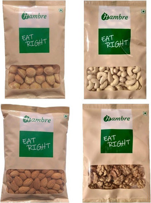 

Hambre Dry Fruit Combo, Almonds+Walnut+Cashewnuts+Apricot (250gx4), Pack of 4 Almonds, Walnuts, Cashews, Apricots(1000 g, Pouch)