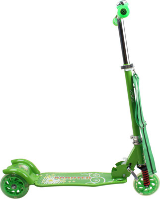 

Smilemakers 3 wheeler Foldable scooter for kids with wide Foot Space to ride ons with shockers kick cycle/rider/scooter for children(Green)