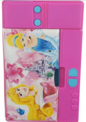 

JMD princess pbox set 1eraser, 1 sharpener, 2pencil, 1book, cartoon Art Metal Pencil Box(Set of 1, Multicolor)