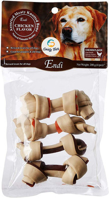 

Goofy Tails Endi Soft Knotted Chicken Bones Dog Chew Chicken Dog Treat(200 g, Pack of 2)