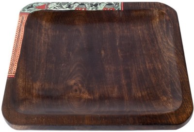 Unravel India Sheesham Wooden madhubani painted serving platter(Set of 2) Tray