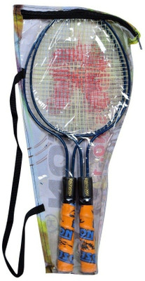 rajson New Double Rod Small Size Badminton Racquet Pair For Kids Boys 3 to 6 Years Multicolor Strung Badminton Racquet(Pack of: 2, 350)