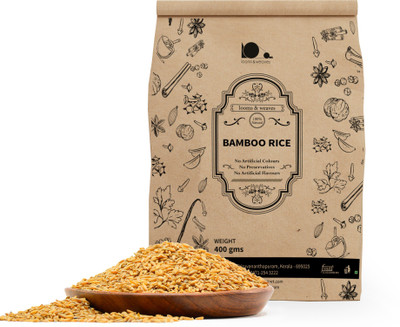 

looms & weaves - Finest Quality Bamboo Rice (Moongil Rice) From Kerala - 400 gm Brown Bamboo Seed Rice (Small Grain)(400)