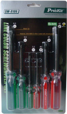Proskit Line Color Screwdriver 6PCS Standard Screwdriver Set(Pack of 6)