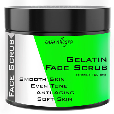 

Casa Allegra Gelatin Face Scrub for Smooth Skin Tone and Anti Aging - 100 Grams Scrub(100 g)