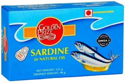 

Golden Prize Sardine in Brine 125 Gms Each - Pack of 3 Units Sardine Fish Slices(375 Pack of 3)