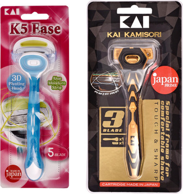 

Kai Kamisori 3 Blade Razor with1 K5 Ease Women Razor(Pack of 2)