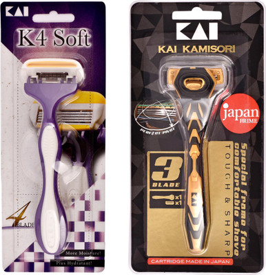 

Kai Kamisori 3 Blade Razor with1 K4 Soft Women Razor(Pack of 2)