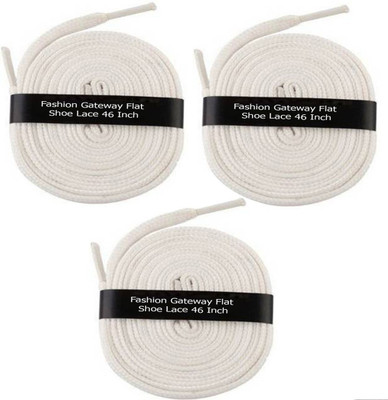 

Fashion Gateway Flat Shoe Lace for Sports shoe (120cm) FG-48 Shoe Lace(White, White, White Set of 3)