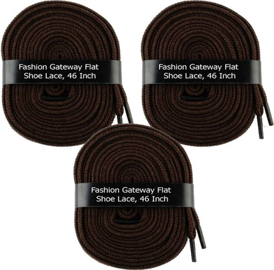 

Fashion Gateway Flat Shoe Lace for Sports shoe (120cm) FG-45 Shoe Lace(Brown, Brown, Brown Set of 3)