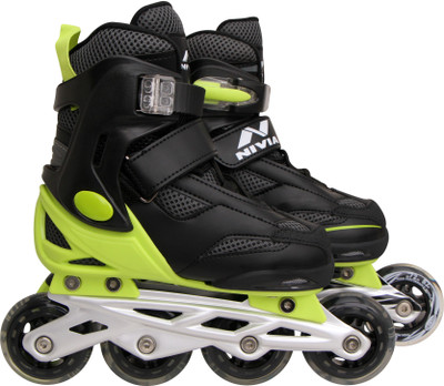 

Nivia SPEED 90 (2.0) In-line Skates - Size 12-2 UK(Multicolor), Black green