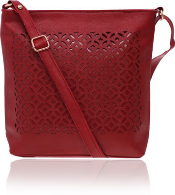 

minaar Women Evening/Party, Formal, Sports Maroon Leatherette, PU Sling Bag