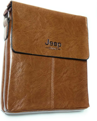

Jeep Men Casual Brown PU Sling Bag
