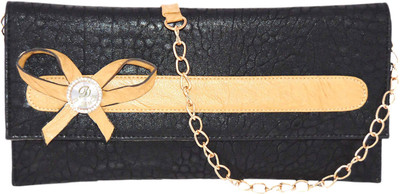 

MINAAR Women Evening/Party, Casual Black Leatherette Sling Bag