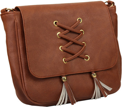 

Sweet Heart Women Casual Brown PU Sling Bag