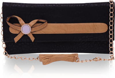 

MINAAR Women Evening/Party, Casual Black Leatherette Sling Bag