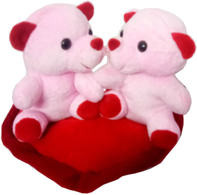 

play toons Pink Teddy On Heart - 20 cm (Pink, Red) - 20 cm(Red)