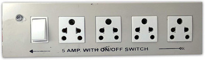 

Gadget Deals Metal body Extension cord board 1 Button + 4 Socket Surge Protector(Multicolor)