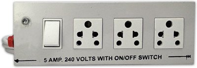 

Gadget Deals Metal body Extension board 1 Button + 3 Socket Surge Protector(Multicolor)