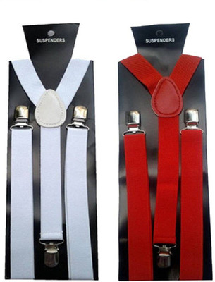 

AK SCIENTIFIC Y- Back Suspenders for Men, Boys, Girls, Women(White, Red)