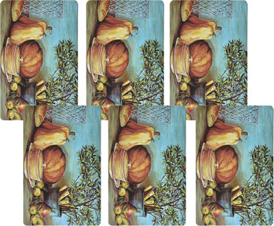YELLOW WEAVES Square Pack of 6 Table Placemat(Multicolor, PVC (Polyvinyl Chloride))