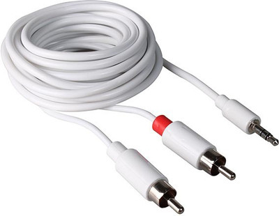 

Kebilshop TV-out Cable 2RCA Stereo Cables with 3.5mm Aux Jack for Home Theaters, Music players, Set-up Boxes, DVD players, Speakers and LCD/LED TVs(White, For Home Theater, 1.8 m)