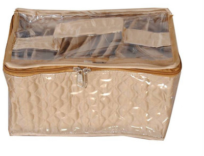 

FUNKROO sales 10 Pocket Designer Satin Multi Jewellery Case Makeup and Jewellery Vanity Box (gold) keep jewellery/makeup products Vanity Box(Gold)