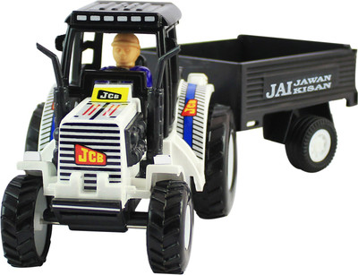

Shinsei Pull Back Tractor with Trolley Miniature Scaled Models Dinky Cars(White)