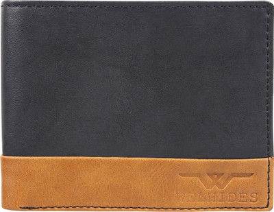 

WELHIDES Men Black Artificial Leather Wallet(7 Card Slots), Black:brown