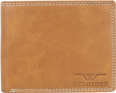 

WELHIDES Men Gold Artificial Leather Wallet(6 Card Slots)