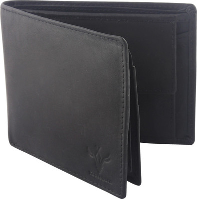 

Krosshorn Men Black Genuine Leather Wallet(8 Card Slots)