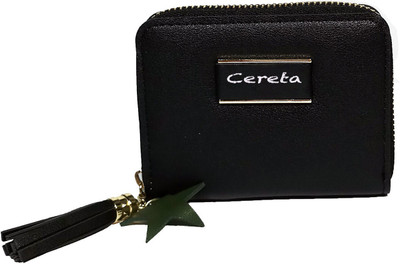 

cereta Girls Black Artificial Leather Wallet(4 Card Slots)
