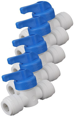 

KRPLUS 3/8" OD Tube Ball Valve Quick Connect Fitting for RO Water System (Pack of 5) Solid Filter Cartridge(0.1, Pack of 5)