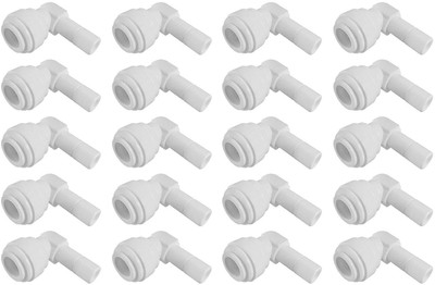 

KRPLUS Elbow Connector 3/8" x 3/8" Quick Connect QC RO System Parts Fittings (20) Solid Filter Cartridge(0.1, Pack of 20)
