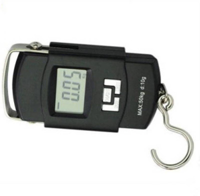 

Rorian 50Kg Portable Hanging Luggage Pocket Weight Machine Digital for Weighing Household Items Weighing Scale(Black)