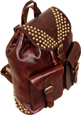 

HYATT Leather Backpack For Women 15.0 L Backpack(Brown)