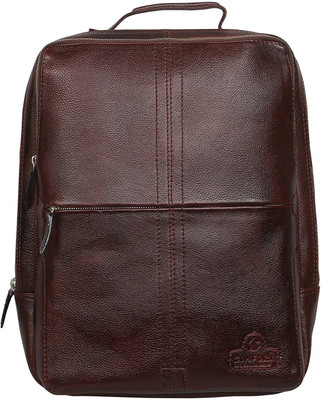 

HYATT Leather Laptop Backpack 18.0 L Laptop Backpack(Brown), Black