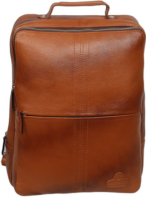 

HYATT Leather Laptop Backpack 18.0 L Laptop Backpack(Tan)